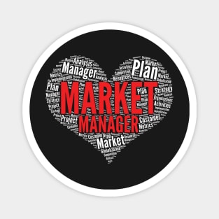 Market manager Heart Shape Word Cloud Design product Magnet